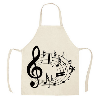 Simbol muzical Design șorțuri de bucătărie pentru femeie bărbat, acasă, gătit, coacere, magazin, curățare, bumbac, lenjerie, șorț Aventais
