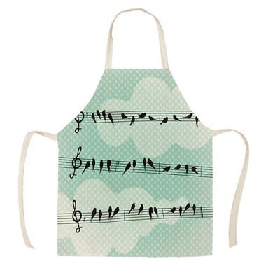 Simbol muzical Design șorțuri de bucătărie pentru femeie bărbat, acasă, gătit, coacere, magazin, curățare, bumbac, lenjerie, șorț Aventais