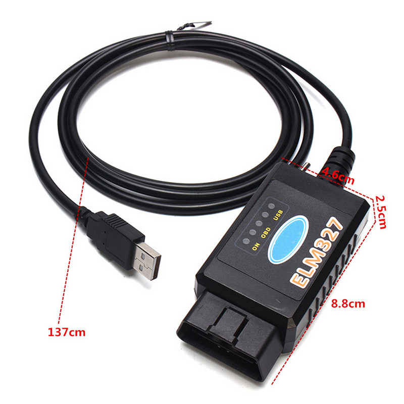 Висококачествен диагностичен скенер USB модифициран OBD2 ELM327 за Ford MS-CAN HS-CAN Mazda Forscan