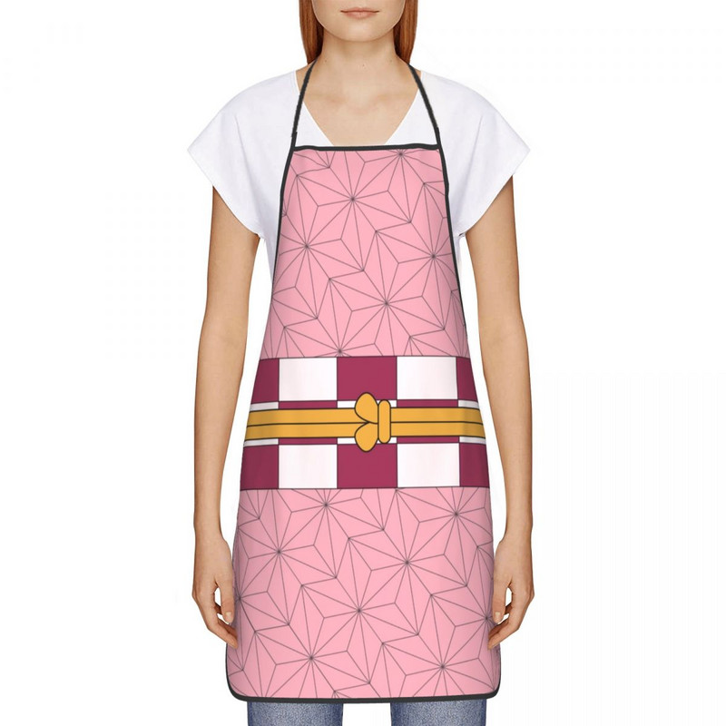Персонализиран лигавник Demon Slayer Nezuko Kimono Pattern Престилка Мъже Жени Възрастен готвач Кухня Готвене Аниме Kimetsu No Yaiba Tablier Кухня