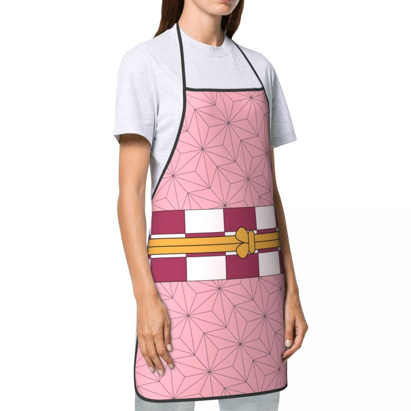 Персонализиран лигавник Demon Slayer Nezuko Kimono Pattern Престилка Мъже Жени Възрастен готвач Кухня Готвене Аниме Kimetsu No Yaiba Tablier Кухня