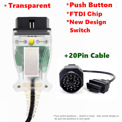 Пълен чип за BMW INPA K DCAN K+CAN FTDI FT232RL чип USB диагностичен интерфейс INPA Съвместим за BMW Series Нов дизайн Превключвател