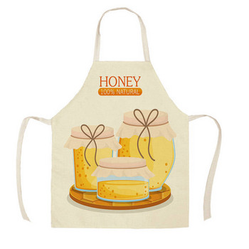 1 τμχ Κουζίνα Natural Honey Moon Bee Ποδιά Αμάνικα Βαμβακερές λινές ποδιές για άνδρες Γυναικεία Εργαλεία καθαρισμού σπιτιού