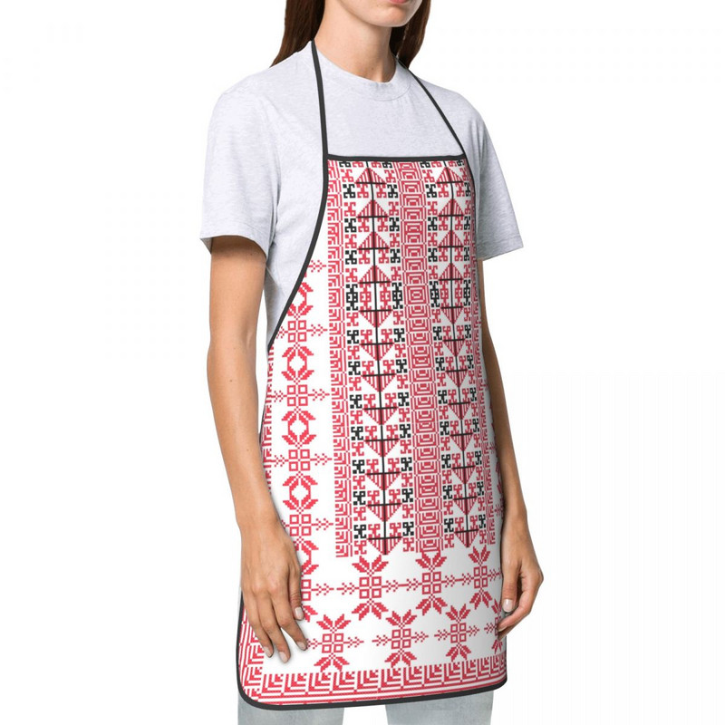 Палестина престилка за бродерия на кръст Жени Мъже Унисекс лигавник Палестинска арабска татриз Кухня Готвене Таблиер Кухня Шеф готвач Печене