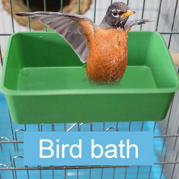Μπανιέρα πουλιών για κλουβί Κρεμαστό μπολ Parrot Bath Bath Multifunction Box Parakeet Shower with Two πλαϊνά άγκιστρα Αξεσουάρ ντους πουλιών