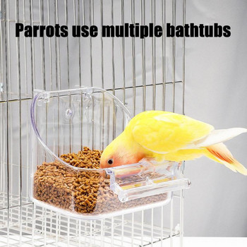 Μπανιέρα πουλιών για κλουβί Parrot Pet Bird Μπανιέρα με διπλούς γάντζους Parrot Bathing Bathing Αξεσουάρ κλουβιού πουλιών Μπανιέρα μπάνιου για Small Bir