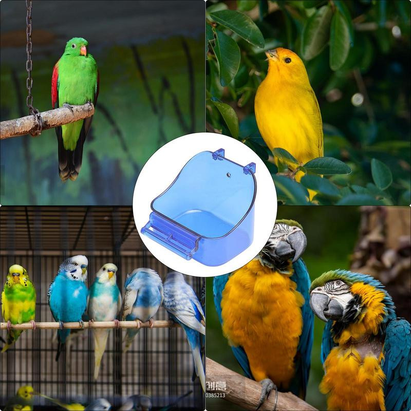 Paukščių vonelė narveliui Papūgos naminių paukščių maudymosi dėžutė su dvigubais kabliais Papūgos maudymosi kubilas Paukščių narvelio maudymosi kubilas mažiems paukščiams