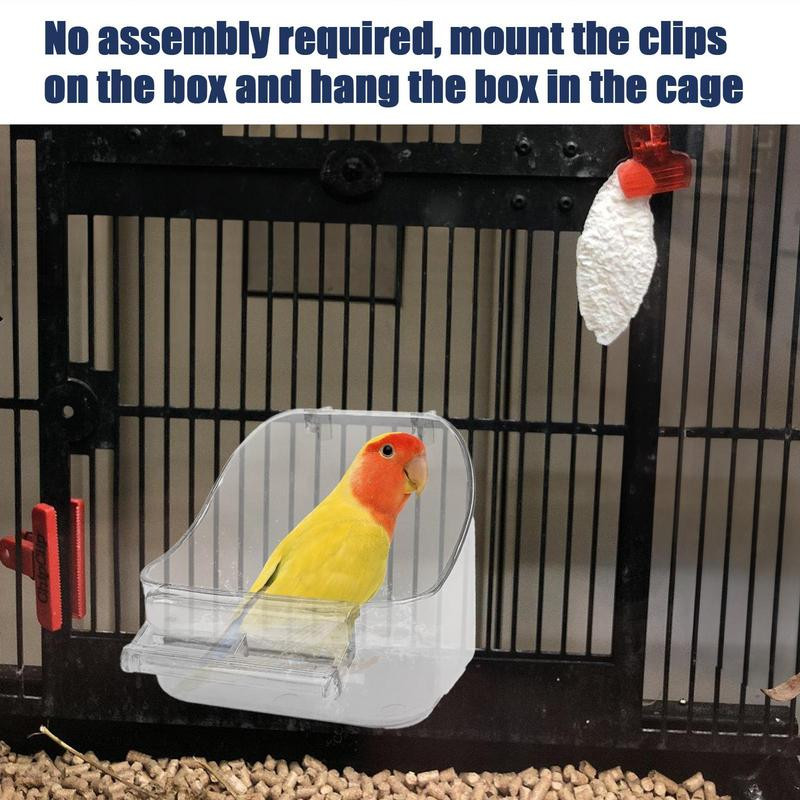 Вана за птици за клетка Душ кутия за папагал Вана за вана за домашни любимци Птица Удобна дебела здрава вана Басейн за инструмент за клетка за птици