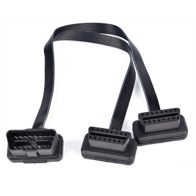 30cm/60cm 16Pin OBD2 Cablu adaptor cablu prelungitor plat + subțire ca tăiței OBDII mufă conector mamă la femelă cu comutator ON/OFF