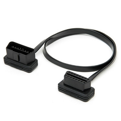 30cm/60cm 16Pin OBD2 Cablu adaptor cablu prelungitor plat + subțire ca tăiței OBDII mufă conector mamă la femelă cu comutator ON/OFF