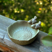 Baie pentru păsări Hrănitoare creativă pentru păsări Bol pentru păsări Baie cu apă din ceramică Stație de hrănire pentru baie pentru păsări Decorare pentru grădină Accesorii pentru păsări