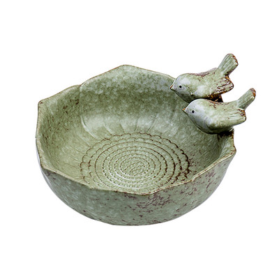 Baie pentru păsări Hrănitoare creativă pentru păsări Bol pentru păsări Baie cu apă din ceramică Stație de hrănire pentru baie pentru păsări Decorare pentru grădină Accesorii pentru păsări