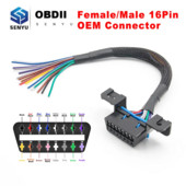 10/30 cm DIY 16 pin J1962 OBD2 pagarinātāja kabeļa līnija uz sieviešu automobiļu ODB2 automašīnu diagnostikas auto rīka OBD 2 savienotāju