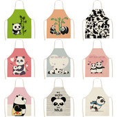 Sorț multifuncțional Panda din desene animate Rochie de grădină șorțuri copii pentru femeie bărbat copii roz accesorii de bucătărie pentru copt