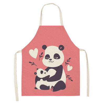 Sorț multifuncțional Panda din desene animate Rochie de grădină șorțuri copii pentru femeie bărbat copii roz accesorii de bucătărie pentru copt
