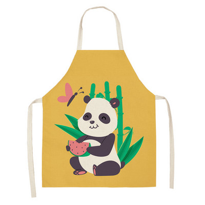 Sorț multifuncțional Panda din desene animate Rochie de grădină șorțuri copii pentru femeie bărbat copii roz accesorii de bucătărie pentru copt