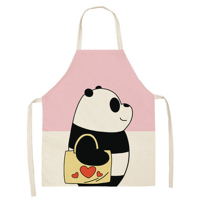 Sorț multifuncțional Panda din desene animate Rochie de grădină șorțuri copii pentru femeie bărbat copii roz accesorii de bucătărie pentru copt