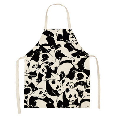 Sorț multifuncțional Panda din desene animate Rochie de grădină șorțuri copii pentru femeie bărbat copii roz accesorii de bucătărie pentru copt
