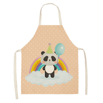 Sorț multifuncțional Panda din desene animate Rochie de grădină șorțuri copii pentru femeie bărbat copii roz accesorii de bucătărie pentru copt