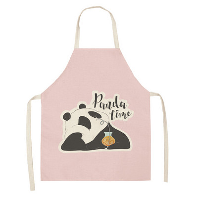 Sorț multifuncțional Panda din desene animate Rochie de grădină șorțuri copii pentru femeie bărbat copii roz accesorii de bucătărie pentru copt
