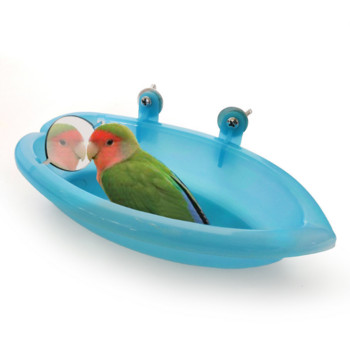 Μπανιέρα πουλιού με καθρέφτη πουλιών Μικρή οβάλ μπανιέρα πουλιού Αξεσουάρ κλουβιού κατοικίδιων ζώων Μπανιέρα παπαγάλου ντους Υλικά μπάνιου Κουτί