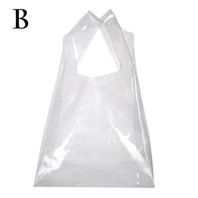 Geantă de cumpărături din PVC transparentă, de mare capacitate, portabile, unisex, genți de mână, scrisori, reutilizabile, genți de umăr noi