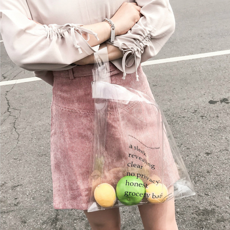 Универсална пазарска чанта от PVC, прозрачна, с голям капацитет, преносими унисекс портмонета, чанти, чанти за през рамо за многократна употреба, нови