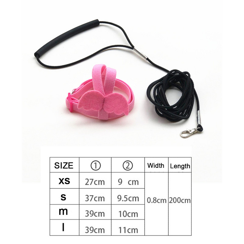 Regulējama papagaiļu putnu siksnas siksnas komplekts pret sakodienu treniņu siksna papagaiļiem brīvā dabā lidojoša virve mazajiem putniem