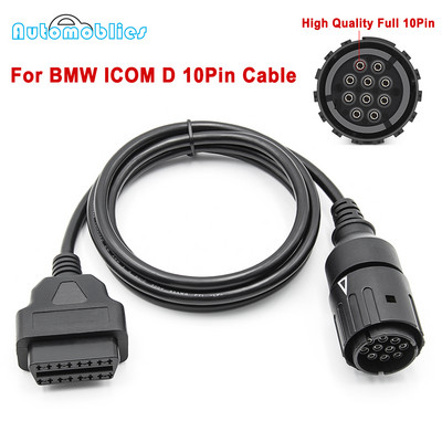 Για BMW ICOM D Cable ICOM-D Μοτοσικλέτες Μοτοσικλέτες 10 Pin To OBD2 16Pin Adapter Για ICOM A2 10Pin OBD 2 καλώδιο επέκτασης