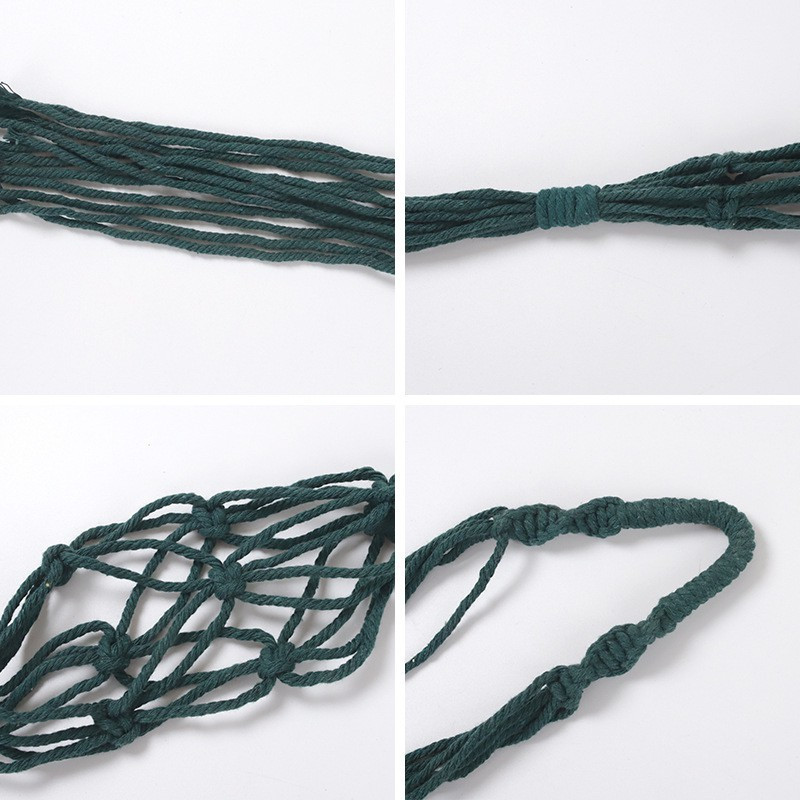 Макраме Кухня Плодове Зеленчуци Висяща чанта за многократна употреба Мрежеста чанта от памучно въже Плитка от лук Чанти за картофи Кухненски органайзер