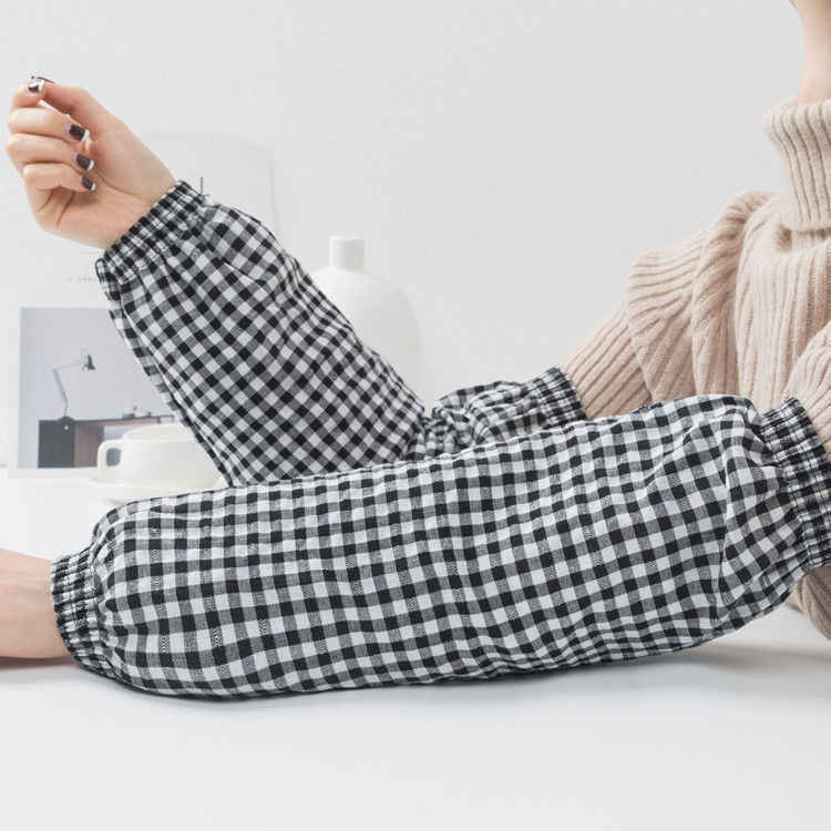 Чист памук Жакард Решетка Четири иглена работа Устойчив на мръсотия Антифаулинг Прахоустойчив Кухненски консумативи Ръкав Маншет Капак за ръце