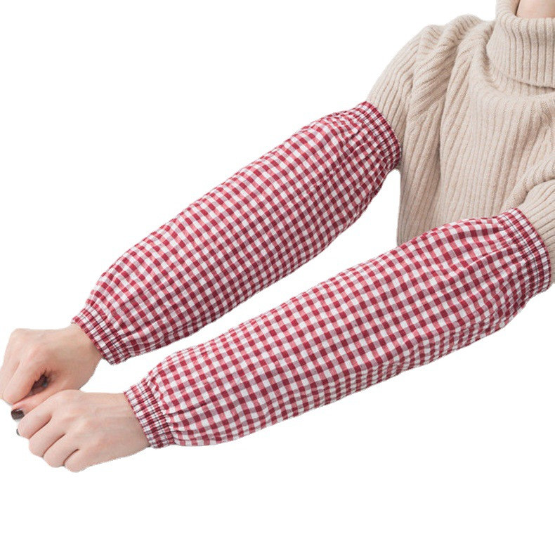 Чист памук Жакард Решетка Четири иглена работа Устойчив на мръсотия Антифаулинг Прахоустойчив Кухненски консумативи Ръкав Маншет Капак за ръце