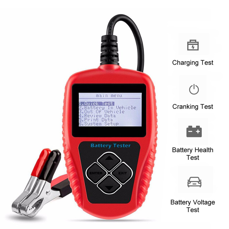 QUICKLYNKS BA101 12V 24V Тестер за автомобилни акумулатори Бърз тест 2000CCA Тест за зареждане и завъртане Тест за натоварване Авто инструмент Car Checker PK KW650