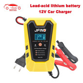 Jfind 12V Pulse Repair 6A Plumb-acid Litiu încărcător de baterie de mașină pentru mașină/motocicletă LCD Display tester de baterie Încărcare rapidă