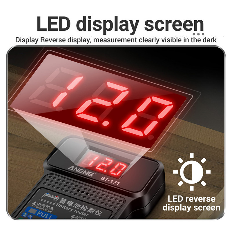 12V auto aku tester 100-2000CCA aku koormuse tester LCD ekraan automaatne käivitus laadimissüsteem aku generaatori analüsaator