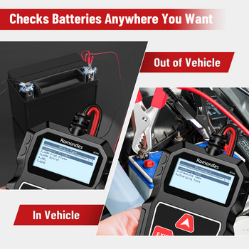 Romondes BT200 Car Battery Tester 12V 100-2000 CCA Battery System Detect Auto Battery Analyzer Car Battery Tool PK BM550