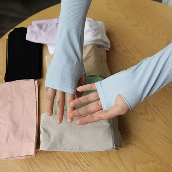Ice Silk Αντηλιακά μανίκια Outdoor Warmer Hand Finger Sleeves Μακριά γάντια Αντιηλιακή προστασία UV Προστασία χεριών Κάλυμμα μανίκια βραχίονα