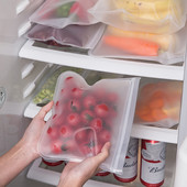 Geantă din silicon pentru depozitarea alimentelor, reutilizabilă, în picioare, cu fermoar.