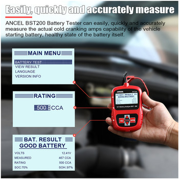 ANCEL BST200 Car Battery Tester 12V 1100CCA Professional Battery Analyzer Tool Automotive Diagnse Scanner Multi Languages