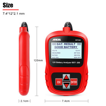 ANCEL BST200 Car Battery Tester 12V 1100CCA Professional Battery Analyzer Tool Automotive Diagnse Scanner Multi Languages