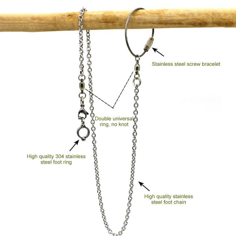 Папагал Пръстен за крака от неръждаема стомана Отваряне на верижка Активен пръстен Nyasa Cockatiel Cockatoo Sun Conure Monk Parakeet Stand Glezen