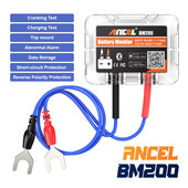 ANCEL BM200 Monitor fără fir Bluetooth 12V pentru baterie Monitorizarea sănătății bateriei de mașină Tester de baterie Suport Max 4 monitor de mașini