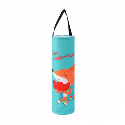 Organizator de sac de gunoi montat pe perete cu design cu deschidere inferioară, cu model de animale din desene animate, suport pentru pungi de plastic, accesorii de bucătărie