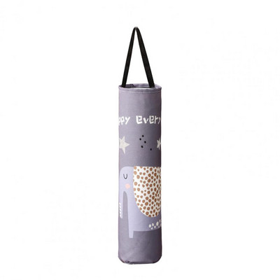 Organizator de sac de gunoi montat pe perete cu design cu deschidere inferioară, cu model de animale din desene animate, suport pentru pungi de plastic, accesorii de bucătărie
