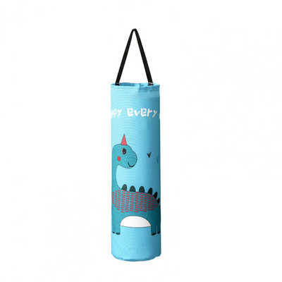 Organizator de sac de gunoi montat pe perete cu design cu deschidere inferioară, cu model de animale din desene animate, suport pentru pungi de plastic, accesorii de bucătărie
