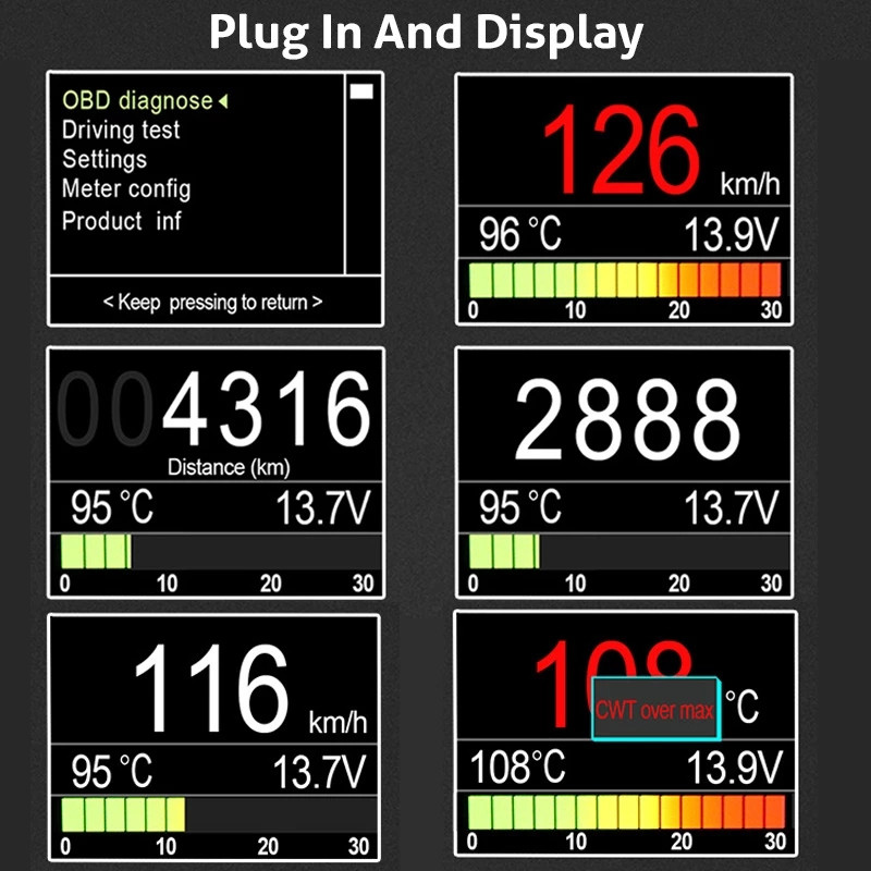 ANCEL A202 pardaarvuti autoskanner digitaalne ekraan kütusekulu temperatuuri näidik Kiirustesti OBD2 auto diagnostika tööriist