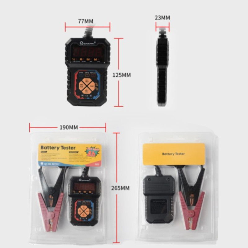 QUICKLYNKS BA208 Tester pentru baterii auto Test rapid 12V Baterie auto CCA/AH Test Test de sănătate a bateriei auto Afișaj digital Instrument pentru baterii
