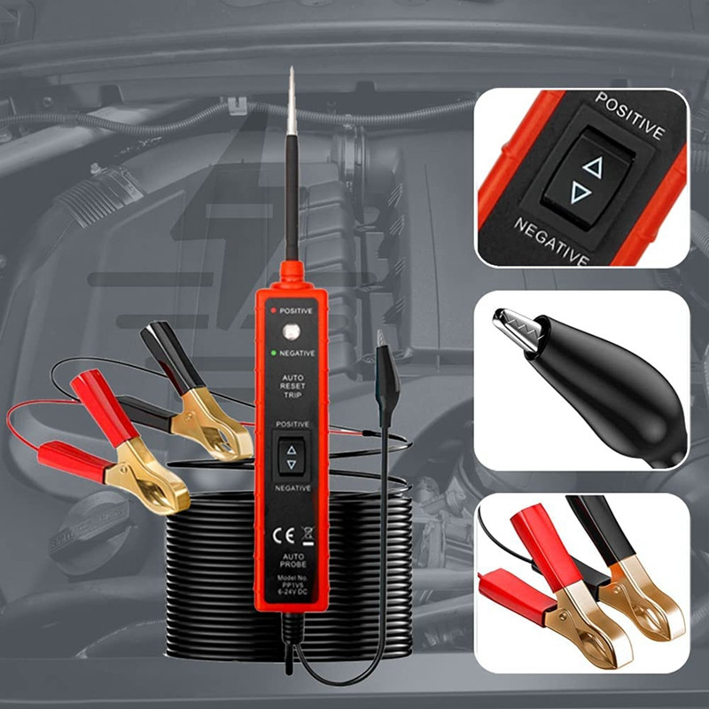 EM285 6-24V Tester pentru circuite electrice pentru mașină Tester de tensiune pentru sondă de putere Instrument pentru automobile