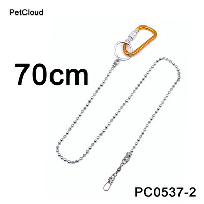 50/70/90cm Lanțuri din oțel inoxidabil pentru picioare de păsări Lesă de papagal Lanț de pasăre Coardă anti mușcătură Lant de suport Coarda de antrenament de zbor în aer liber
