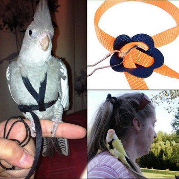 Cockatiel Harness Каишка за птици за папагали Pet Parrot Bird Leash Регулируем дизайн за обучение против ухапване, подходящ за мини ара и
